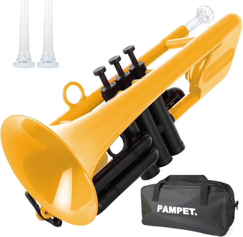 PAMPET SEA LION Professional Plastic Bb Trumpet Set for Student Beginner (Yellow) - Image 1